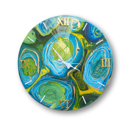 Resin Abstract Art Clock | Wall Clock for Living Room by Fankaarlok