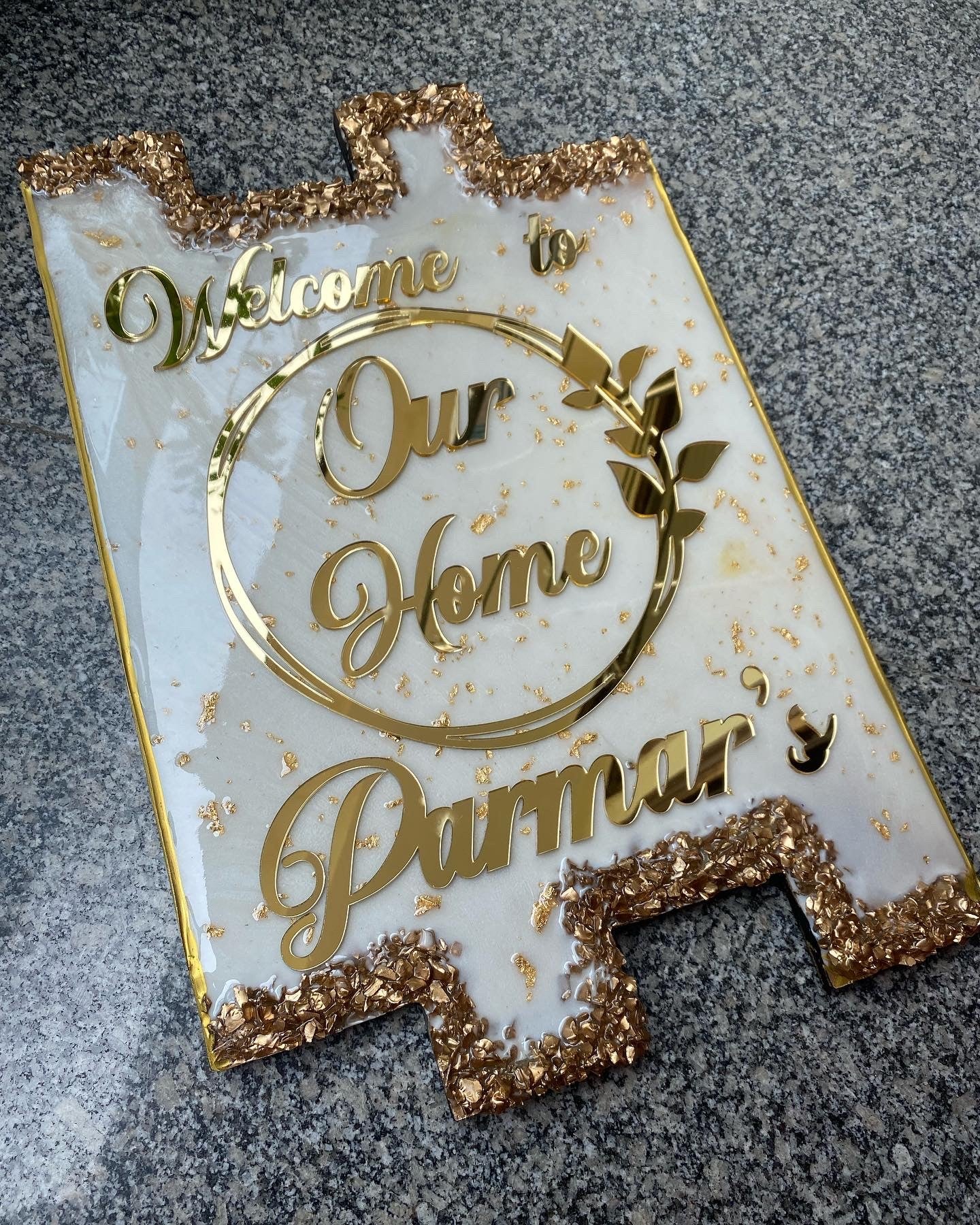 Main Door Family Signage | Personalized “Welcome to Our Home” Nameplate
