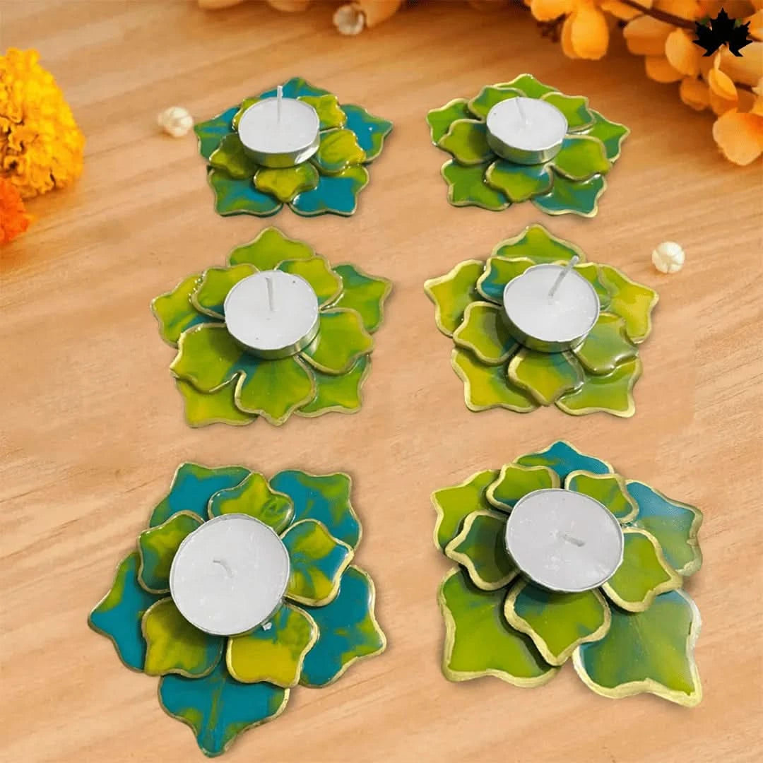 Vibrant Blossom- Set of 6 Diya Holders