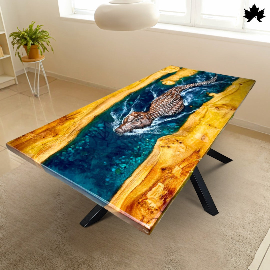 Unique Dining Table for Home – Artistic Epoxy River 3D Design Table | Fankaarlok