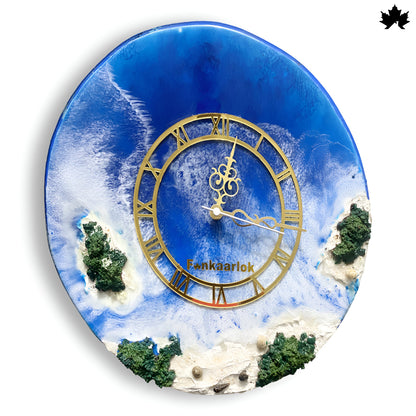 Ocean Wave Resin Art Collection | Round Designer Wall Clock by Fankaarlok