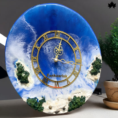 Ocean Wave Resin Art Collection | Round Designer Wall Clock by Fankaarlok