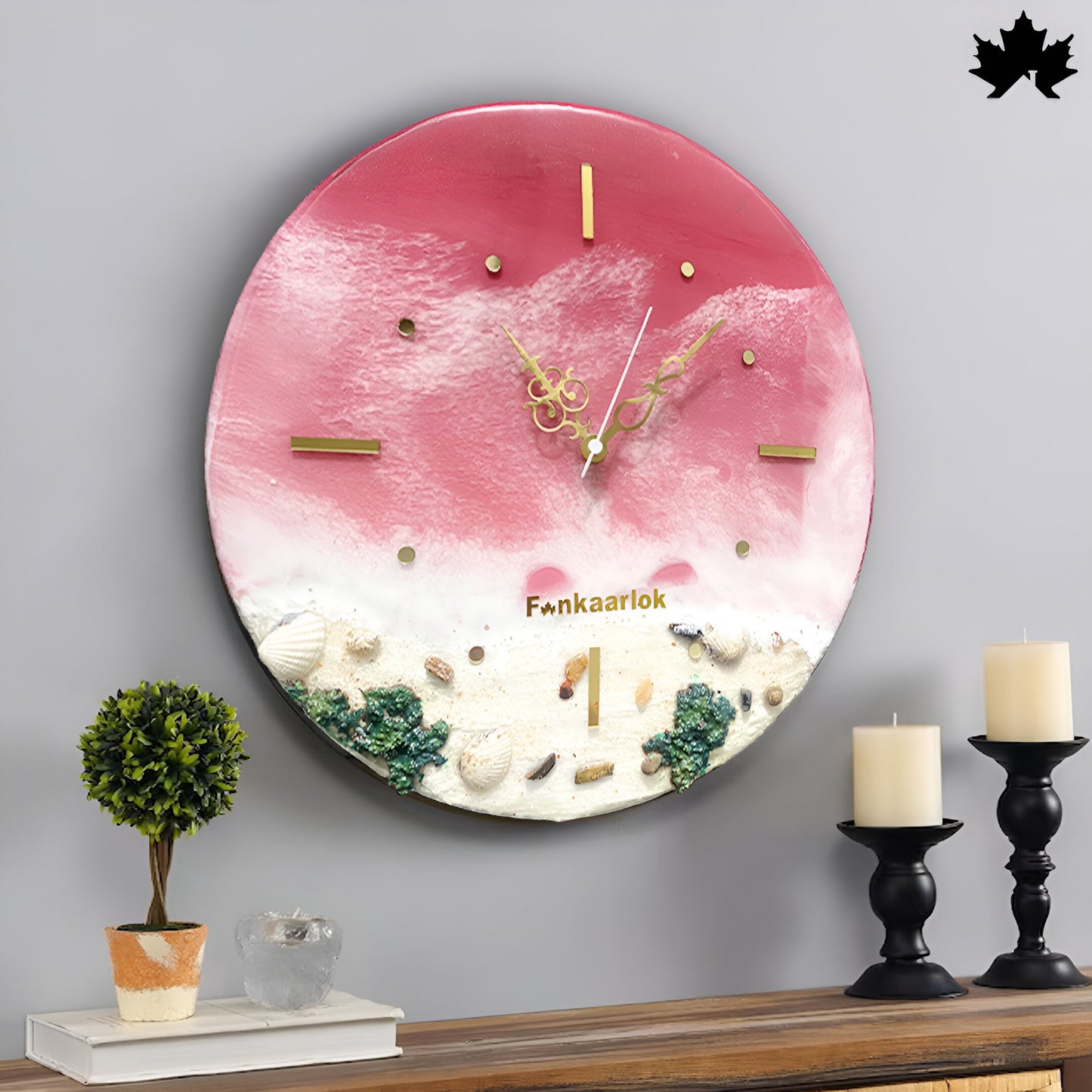 Premium Ocean Wave Resin Art Collection | Wall Clock for Office by Fankaarlok