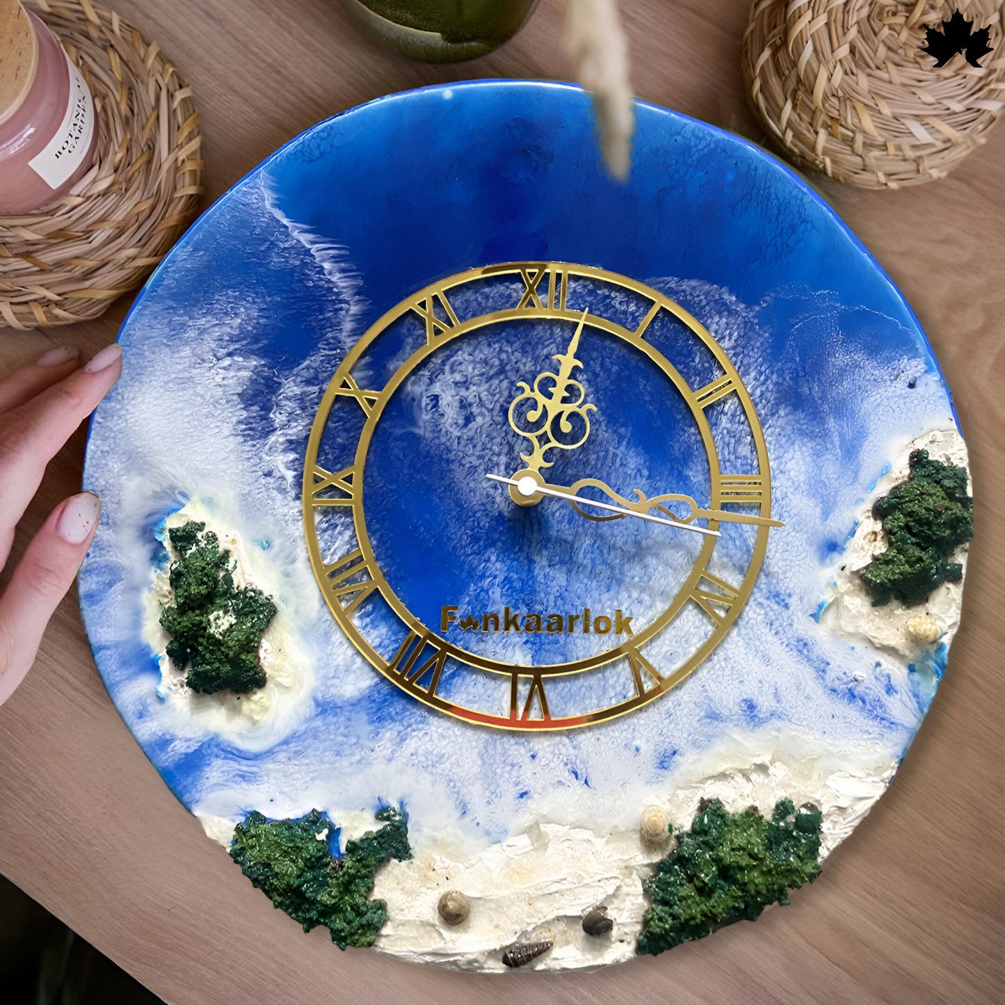 Ocean Wave Resin Art Collection | Round Designer Wall Clock by Fankaarlok