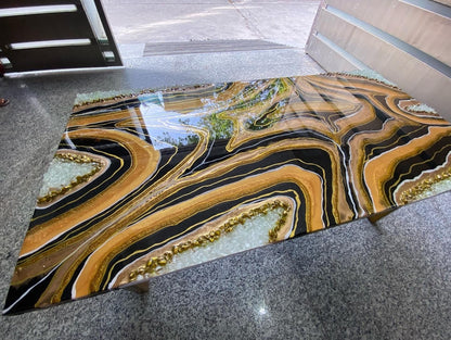 Golden Swirl Elegance – Buy Luxury Center Table Online | Fankaarlok