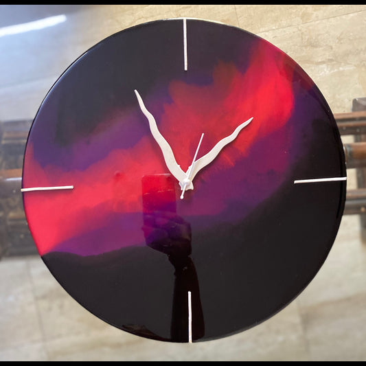 Abstract Resin Art Clock – Minimal Marker Design | Wall Clock for Home by Fankaarlok