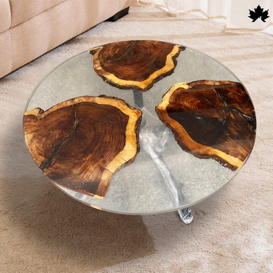 Eclipse Resin Wood Table – Round Coffee Table | Fankaarlok
