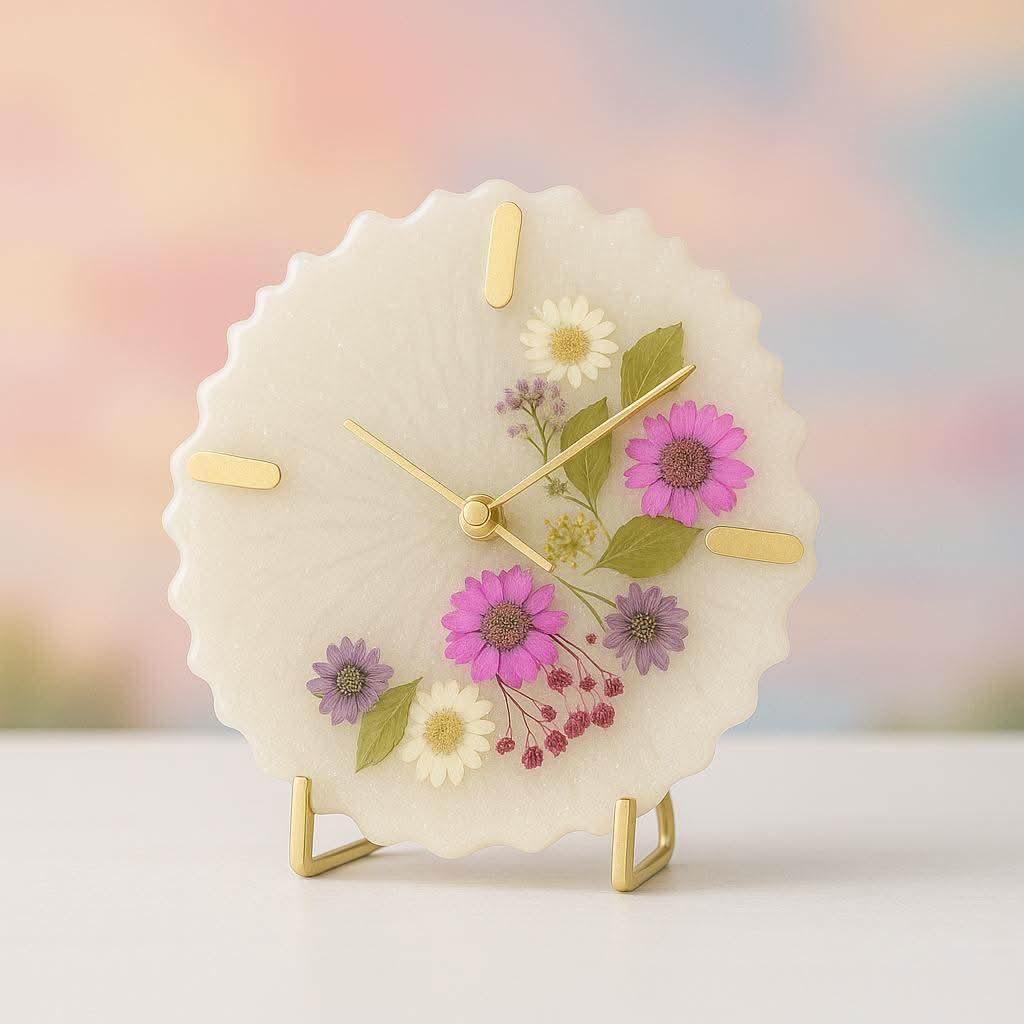 Floral Harmony Desk Clock – Premium Corporate Gifts India | Fankaarlok - Fankaarlok
