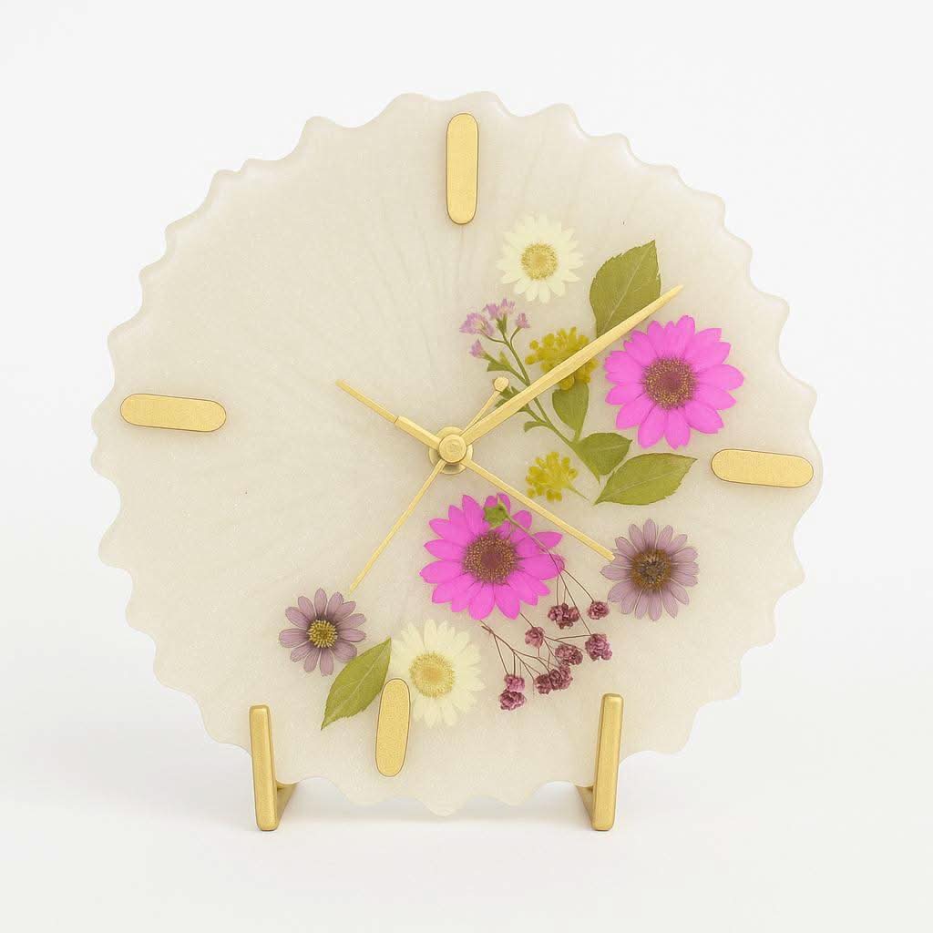 Floral Harmony Desk Clock – Premium Corporate Gifts India | Fankaarlok - Fankaarlok