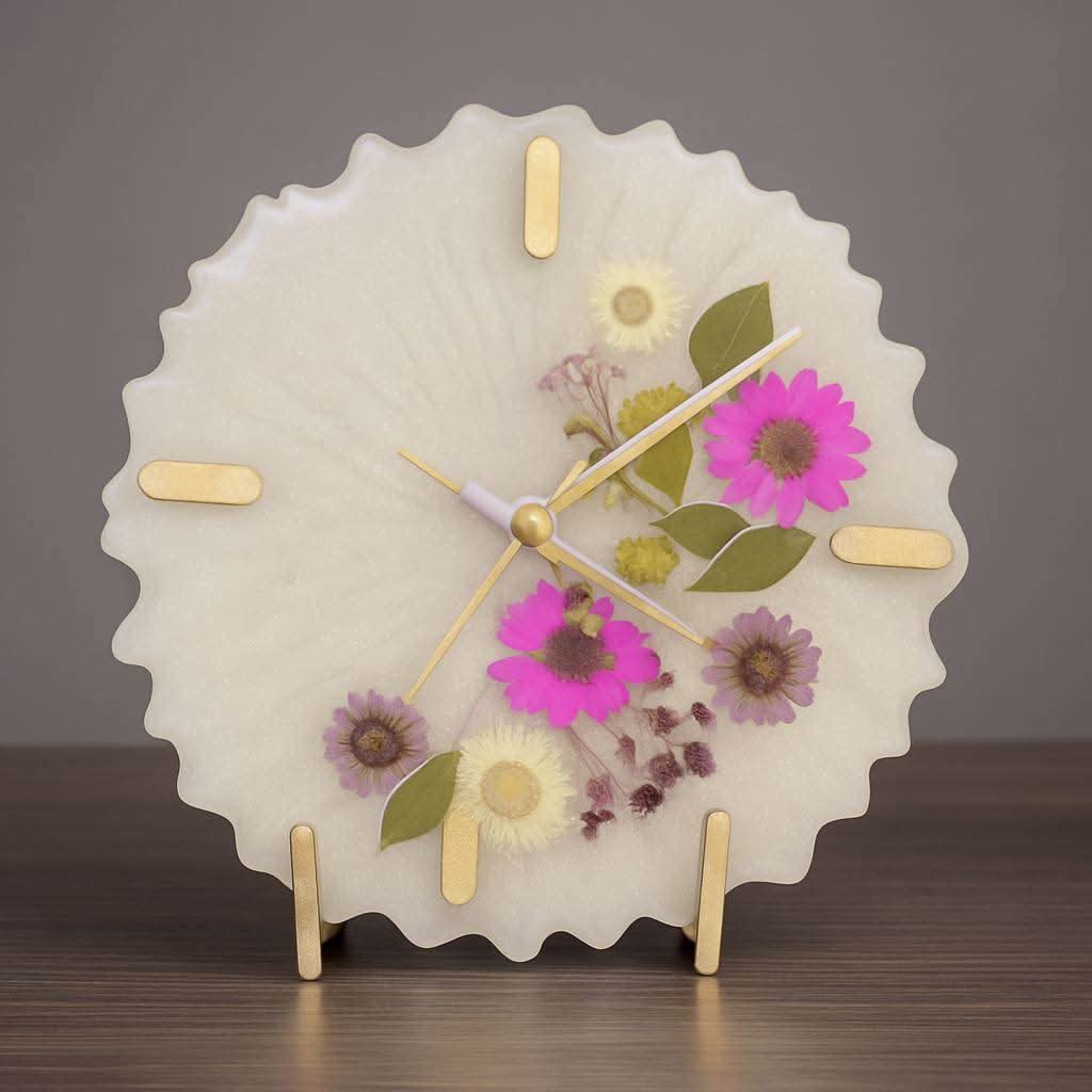 Floral Harmony Desk Clock – Premium Corporate Gifts India | Fankaarlok - Fankaarlok