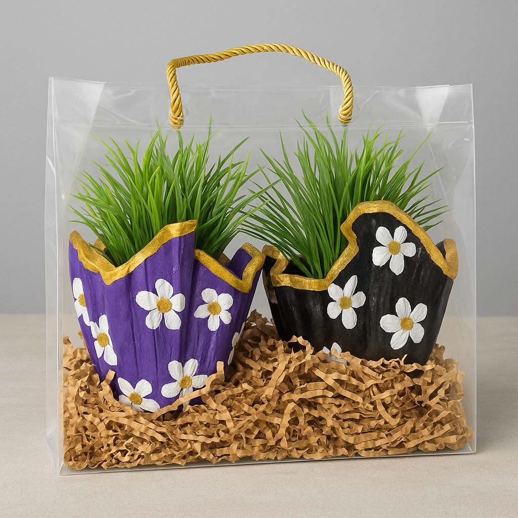 Plant Gift Combo Set | Designer Planters with Faux Greenery - Fankaarlok