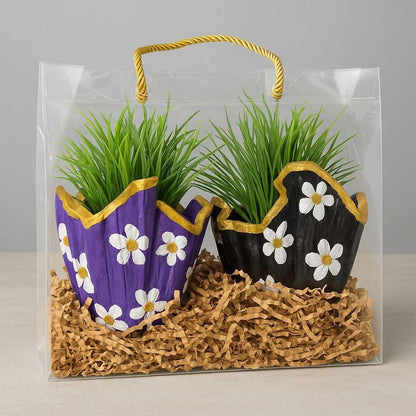 Plant Gift Combo Set | Designer Planters with Faux Greenery - Fankaarlok