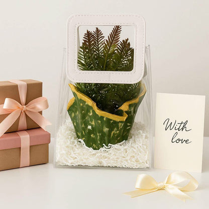 Indoor Plant Gift Hamper | Designer Planter with Faux Greenery - Fankaarlok