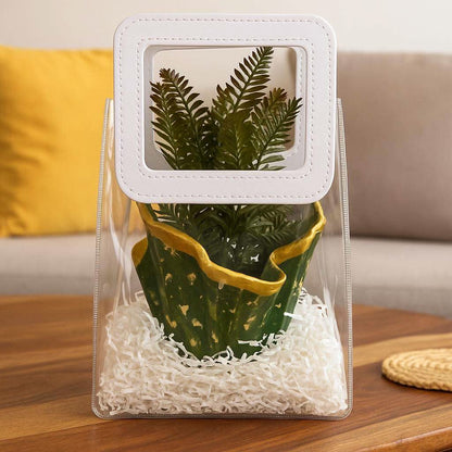 Indoor Plant Gift Hamper | Designer Planter with Faux Greenery - Fankaarlok