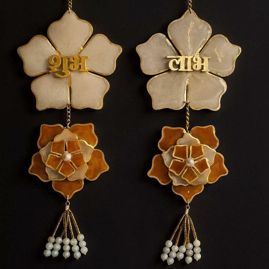 Diwali Shubh Labh Wall Hanging in Red & Gold | Fankaarlok - Fankaarlok