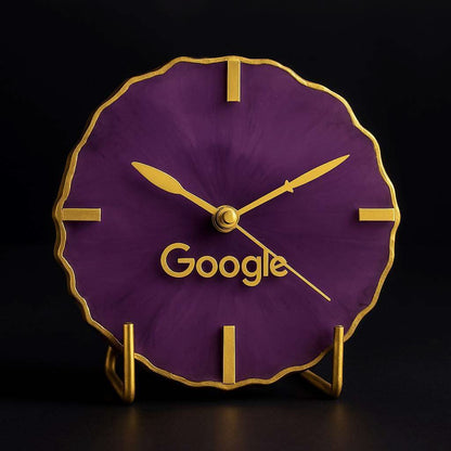 Purple Royale Desk Clock – Personalized Corporate Gifts for Employees | Fankaarlok - Fankaarlok