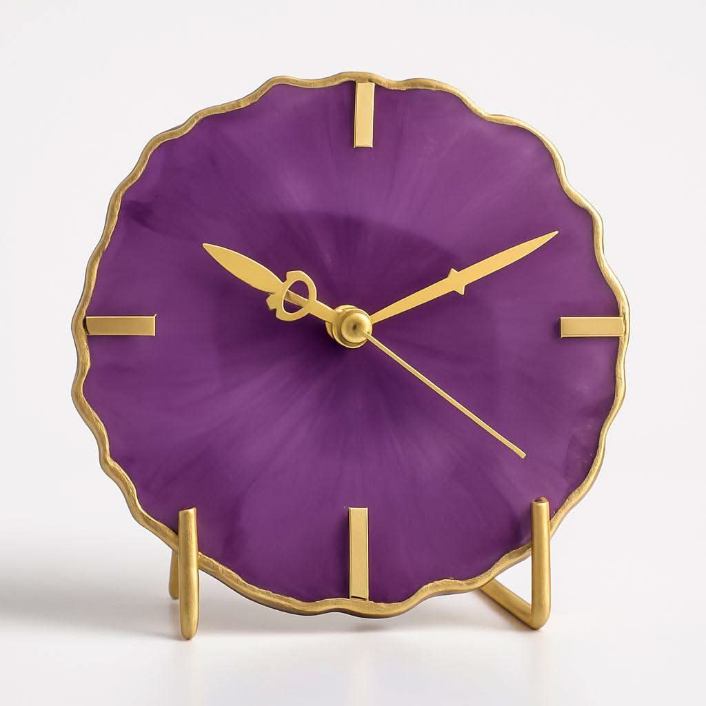 Purple Royale Desk Clock – Personalized Corporate Gifts for Employees | Fankaarlok - Fankaarlok