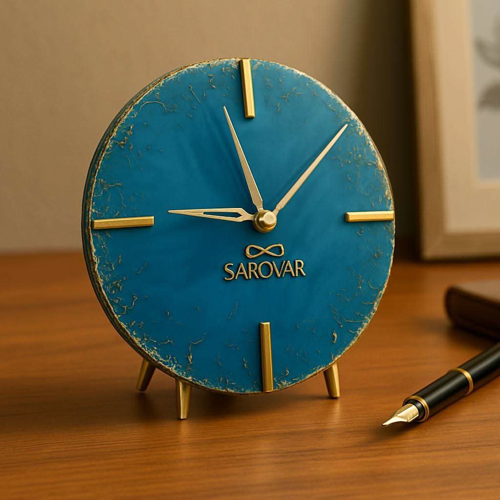 Blue Elegance Corporate Gifting Desk Clock | Fankaarlok - Fankaarlok