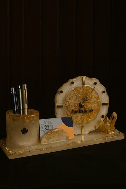 Elegant Desk Organiser with Clock – Premium Office & Home Organizer - Fankaarlok