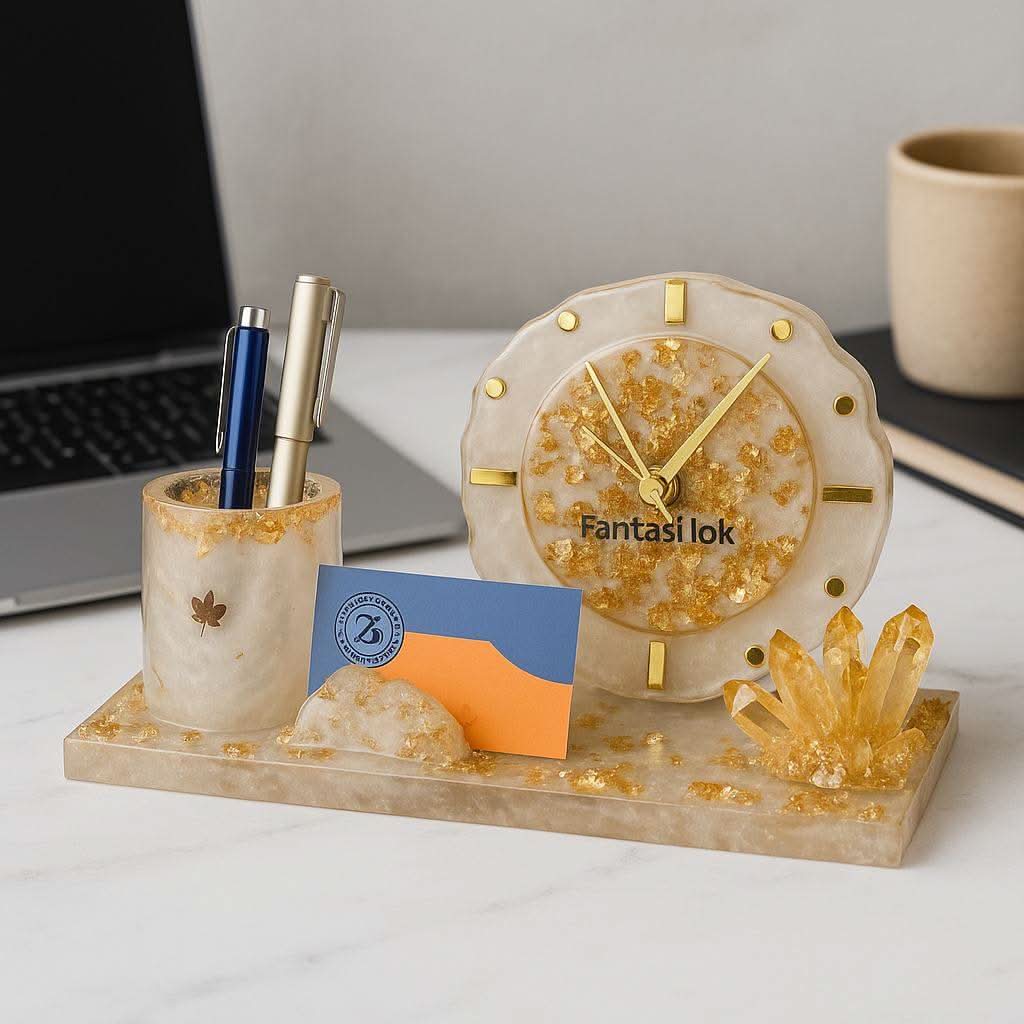 Elegant Desk Organiser with Clock – Premium Office & Home Organizer - Fankaarlok