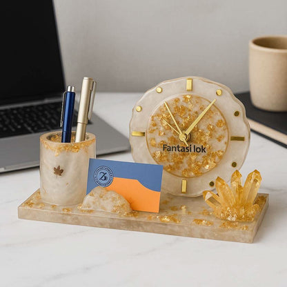Elegant Desk Organiser with Clock – Premium Office & Home Organizer - Fankaarlok