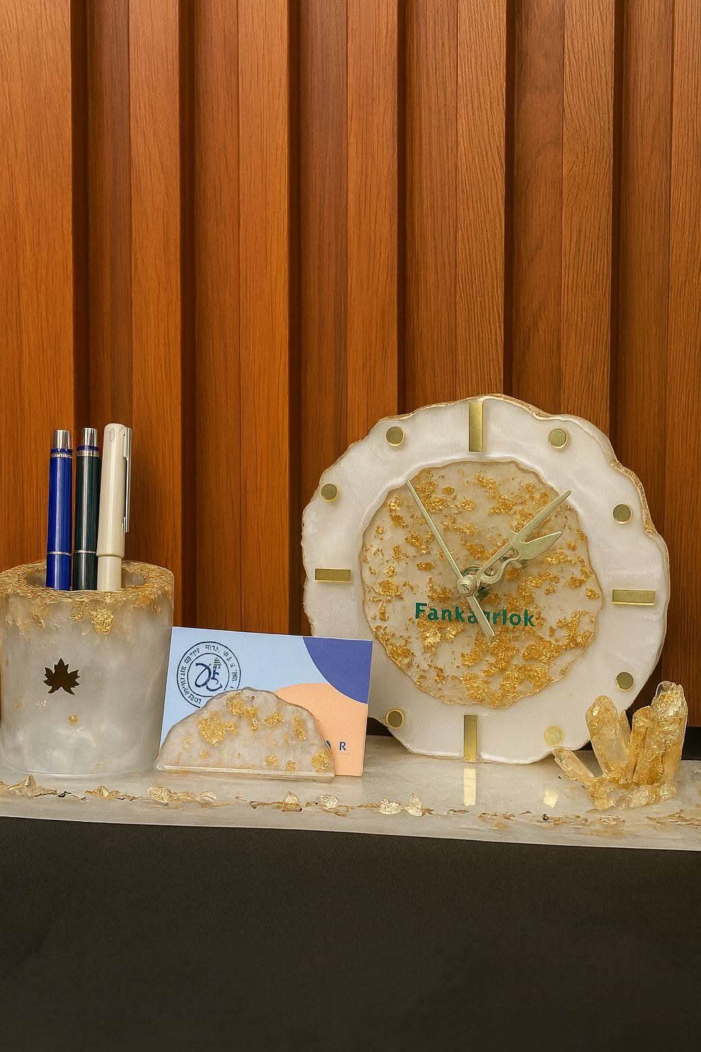 Elegant Desk Organiser with Clock – Premium Office & Home Organizer - Fankaarlok