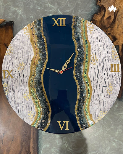 Geode Resin Art Clock | Luxury Wall Clock for Home by Fankaarlok
