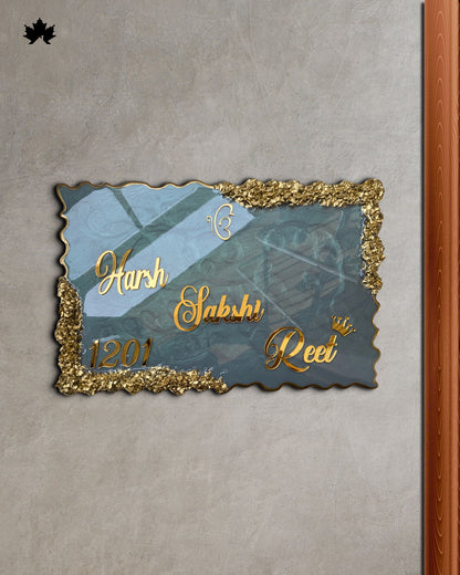 Aurora Luxe – Artistic Nameplate for Villa | Custom Family Nameplate