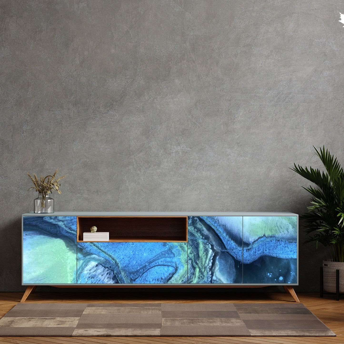 Buy TV Cabinet Online – Modern Epoxy Front TV Unit | Fankaarlok