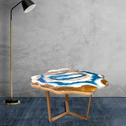 Abstract Center Table in Zirakpur – Blue Geode Epoxy Art Table | Fankaarlok