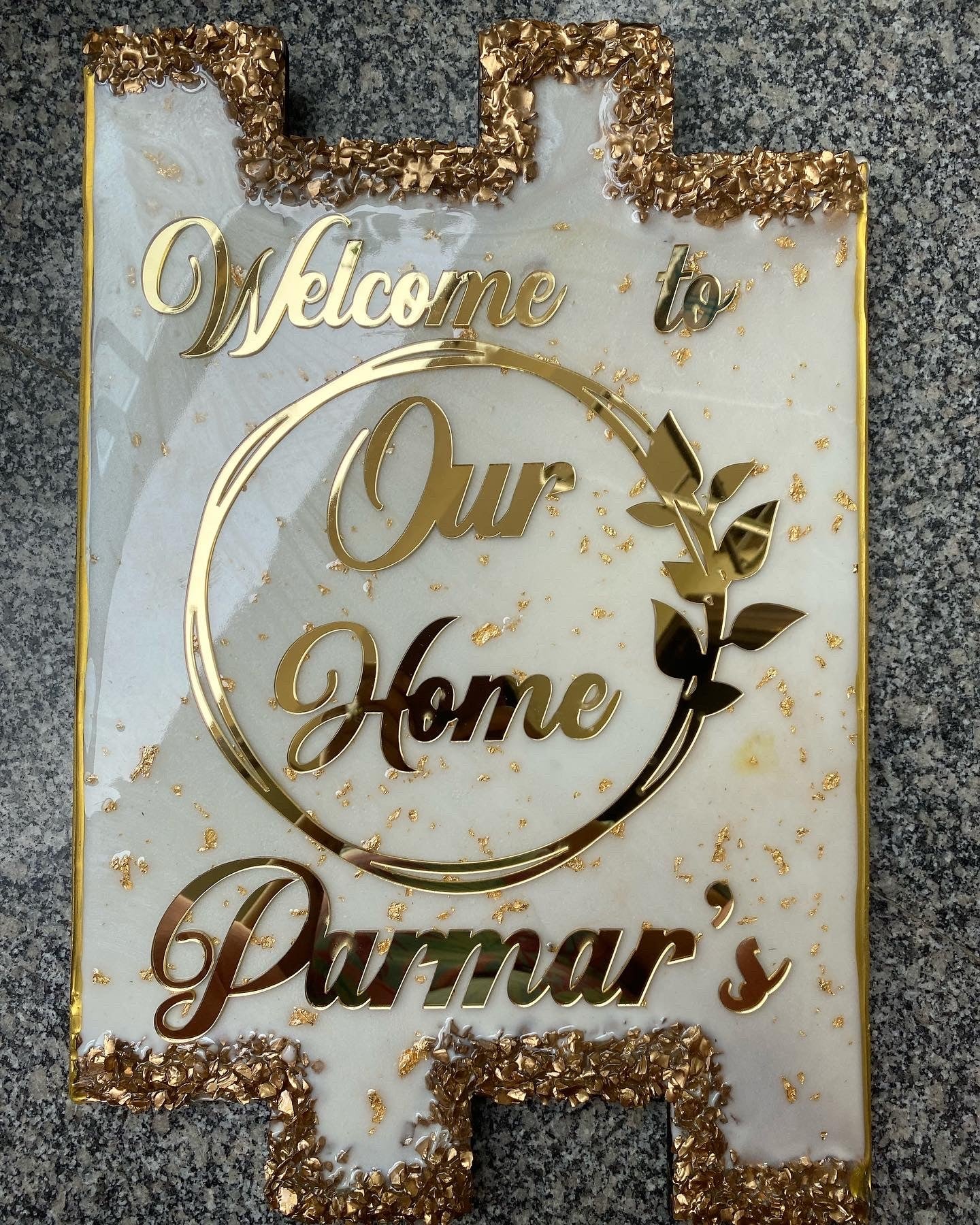 Main Door Family Signage | Personalized “Welcome to Our Home” Nameplate