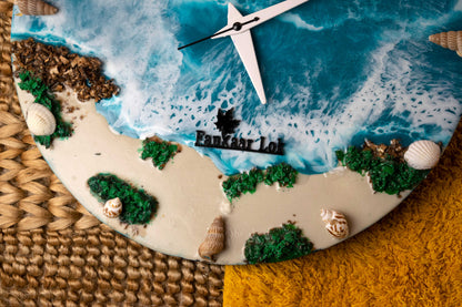 Ocean Wave Resin Art Collection | Round Designer Wall Clock by Fankaarlok
