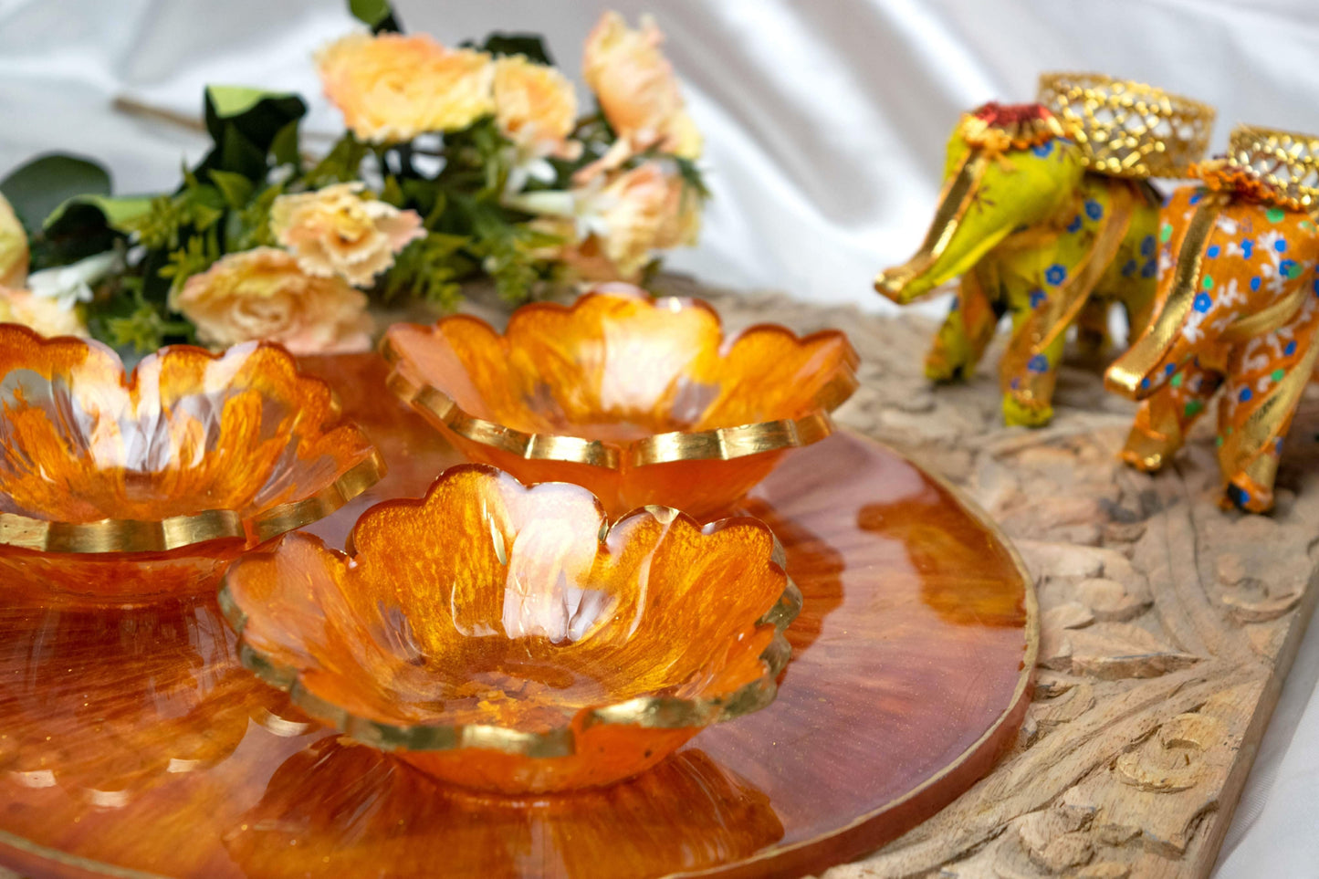 Premium Dry Fruit Serving Set | Luxury Handcrafted Platter with Bowls - Fankaarlok