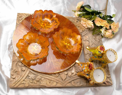 Premium Dry Fruit Serving Set | Luxury Handcrafted Platter with Bowls - Fankaarlok