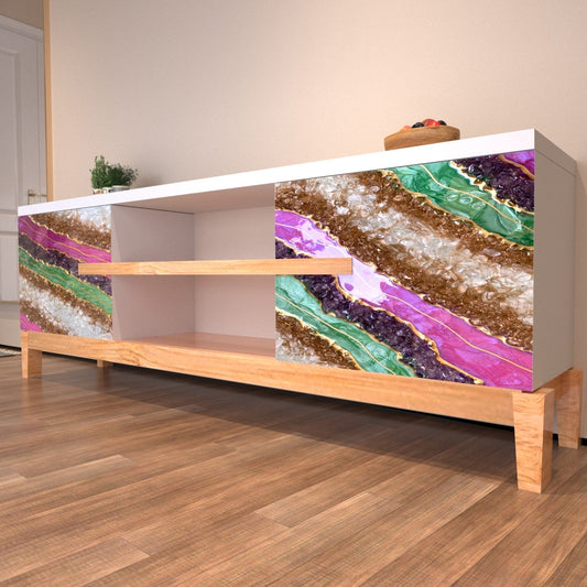 Wooden TV Console – Modern Resin & Wood Entertainment Unit | Fankaarlok