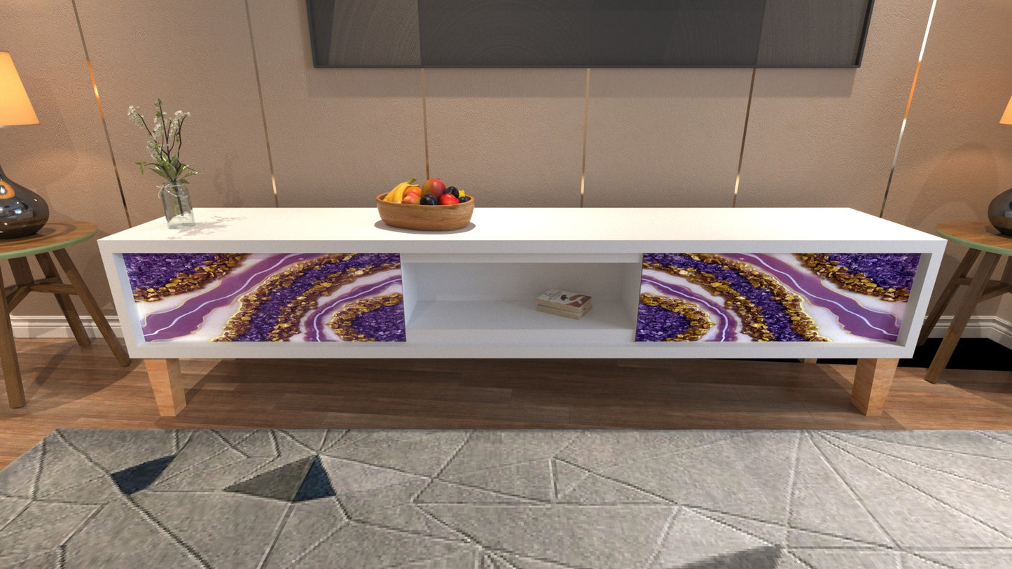 Living Room Storage Console – Modern Resin & Wood Cabinet | Fankaarlok