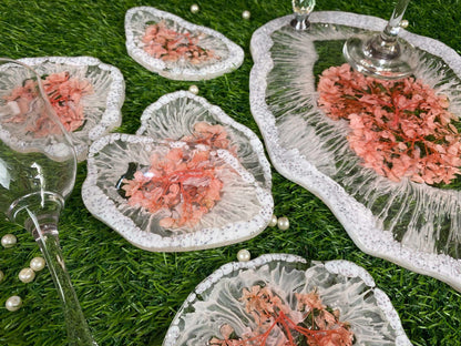 Designer Tray and Coaster Combo | Luxury Handcrafted Tableware Set - Fankaarlok