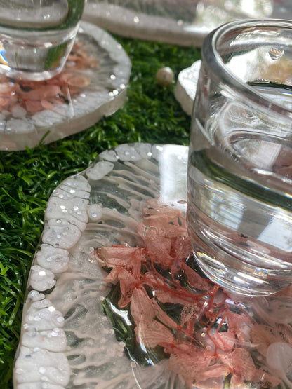 Designer Tray and Coaster Combo | Luxury Handcrafted Tableware Set - Fankaarlok