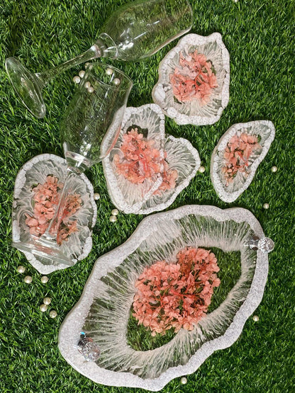 Designer Tray and Coaster Combo | Luxury Handcrafted Tableware Set - Fankaarlok