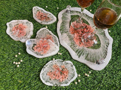 Designer Tray and Coaster Combo | Luxury Handcrafted Tableware Set - Fankaarlok