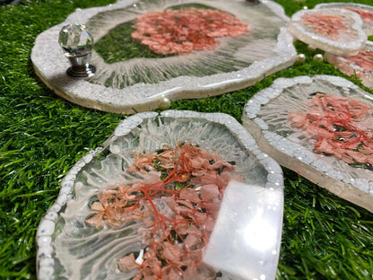 Designer Tray and Coaster Combo | Luxury Handcrafted Tableware Set - Fankaarlok