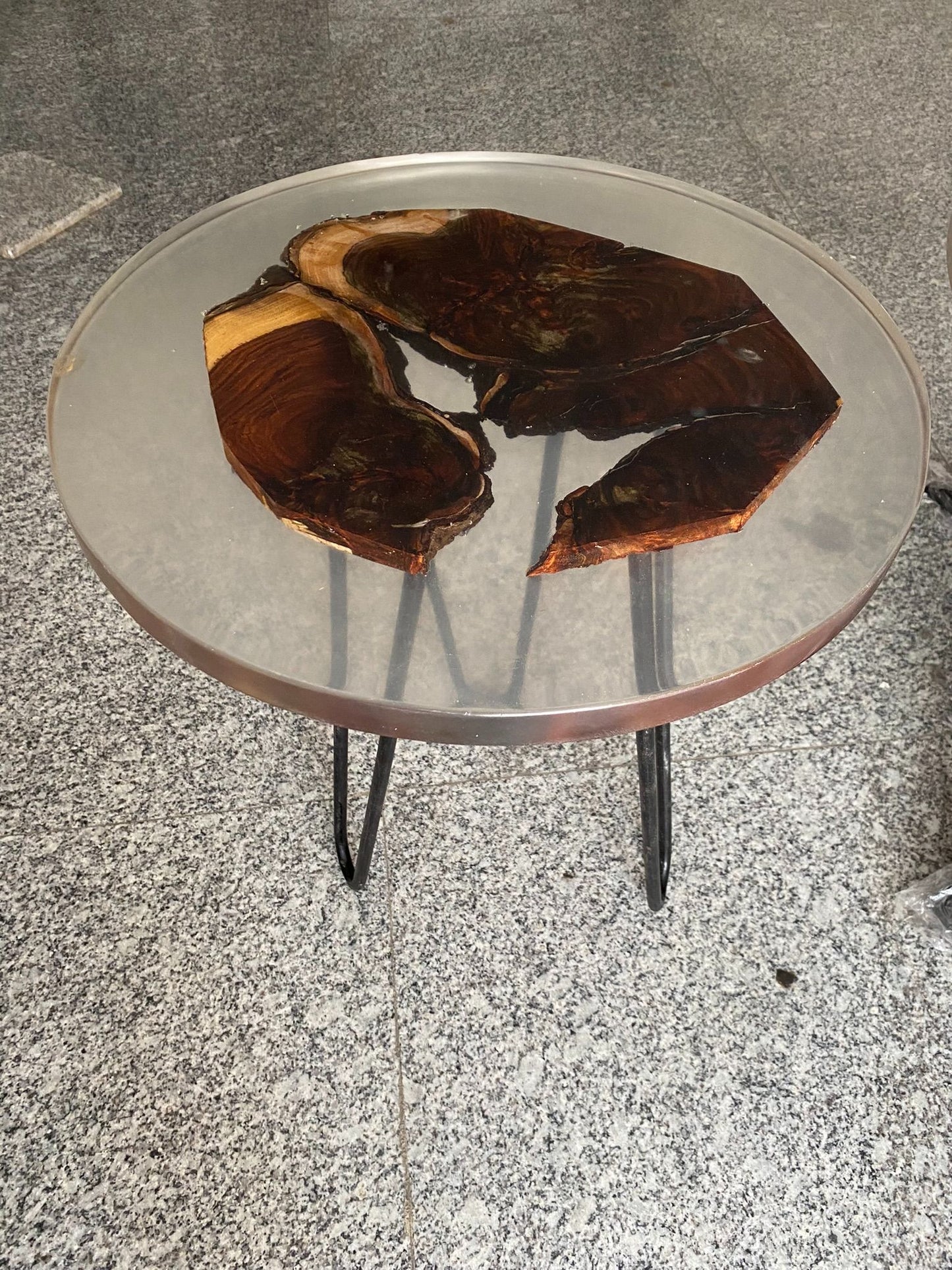 Aurora – Round Resin Wood Coffee Table | Luxury Living Room Furniture