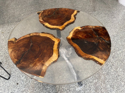 Eclipse Resin Wood Table – Round Coffee Table | Fankaarlok
