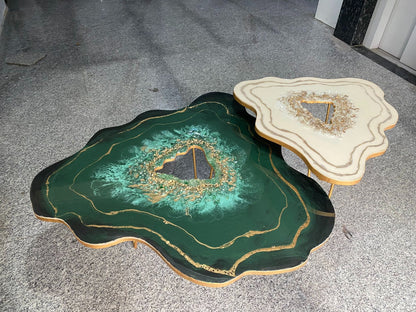 Buy Unique Nesting Tables – Luxury Geode Epoxy Table Set for Living Room | Fankaarlok