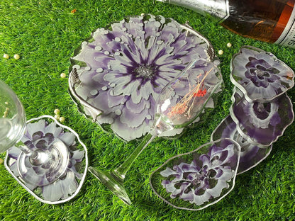 Modern Luxury Serving Set | Designer Tray with Coasters - Fankaarlok