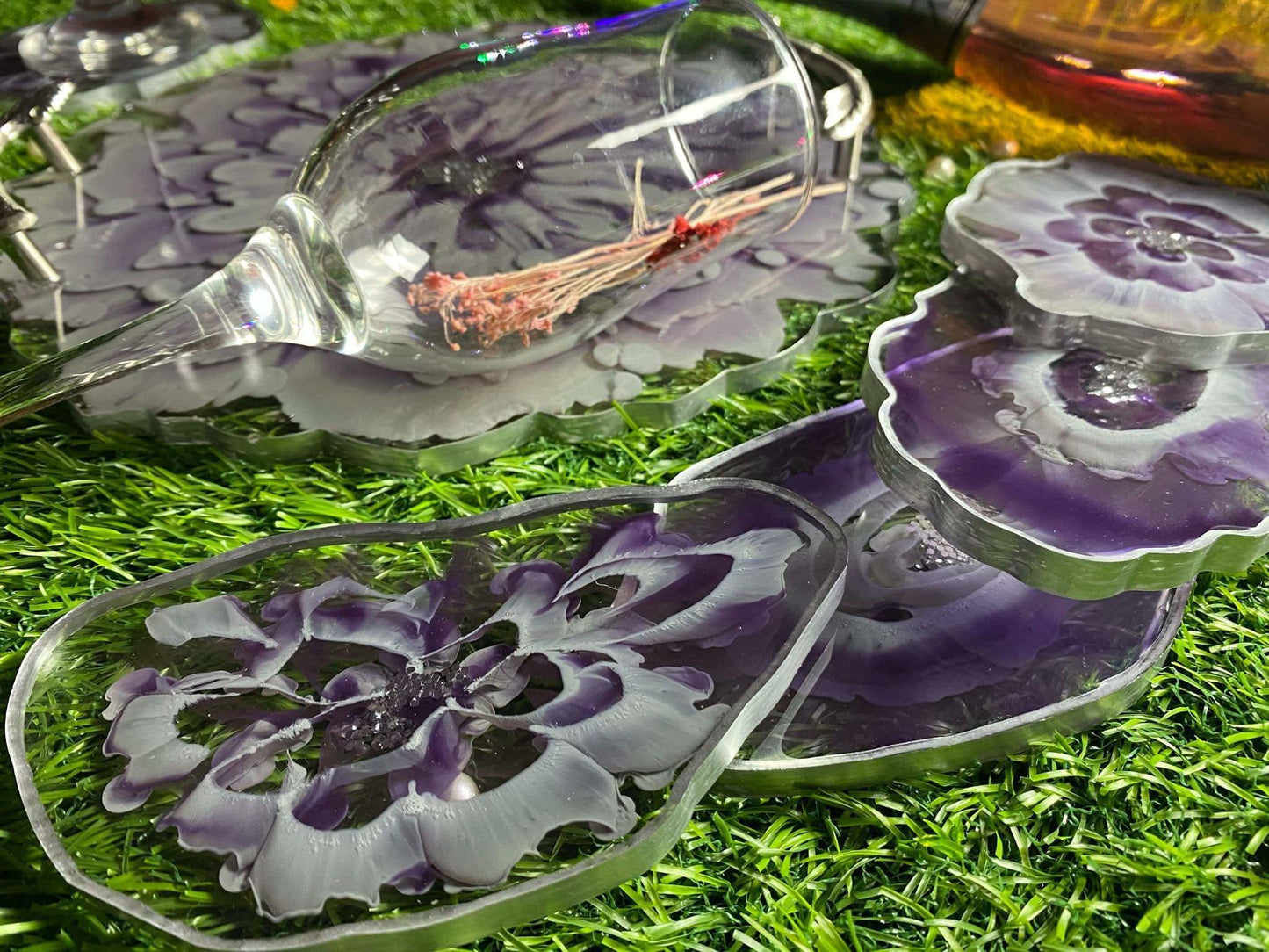 Modern Luxury Serving Set | Designer Tray with Coasters - Fankaarlok