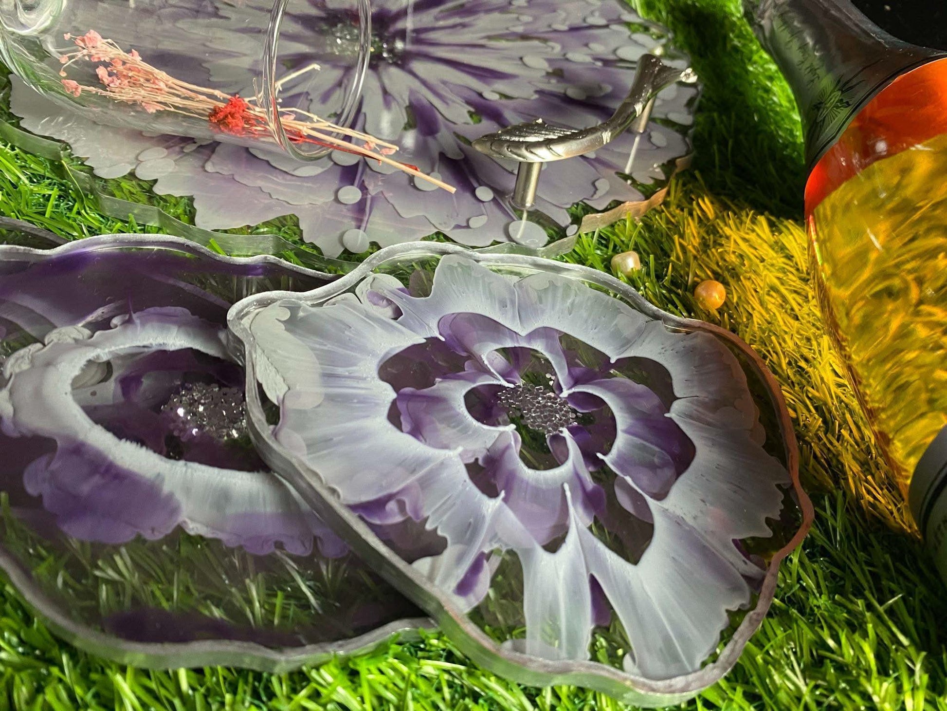 Modern Luxury Serving Set | Designer Tray with Coasters - Fankaarlok