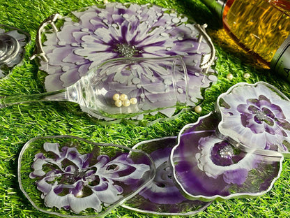 Modern Luxury Serving Set | Designer Tray with Coasters - Fankaarlok