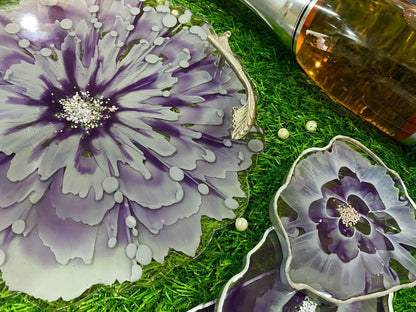 Modern Luxury Serving Set | Designer Tray with Coasters