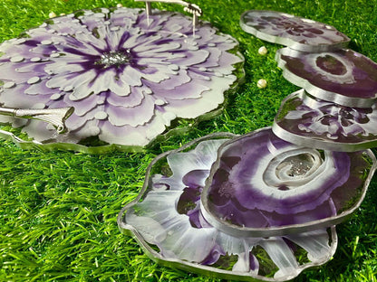 Modern Luxury Serving Set | Designer Tray with Coasters